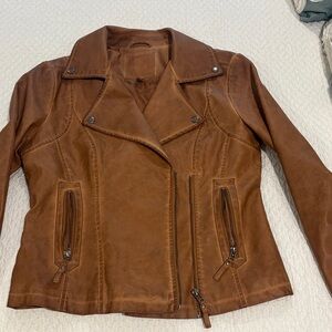 Max Studio Tan Leather Jacket